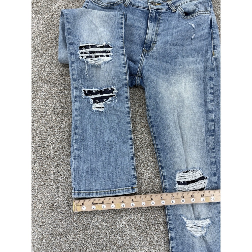 Morrison Bootcut Jeans Womens 29 Blue Rock-Star Stargazer Distressed Light Wash - Picture 14 of 14